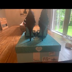 Glittery Black Betsey Johnson Heels